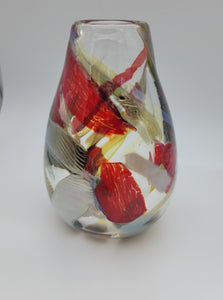 Red & Metallic Textured Vase