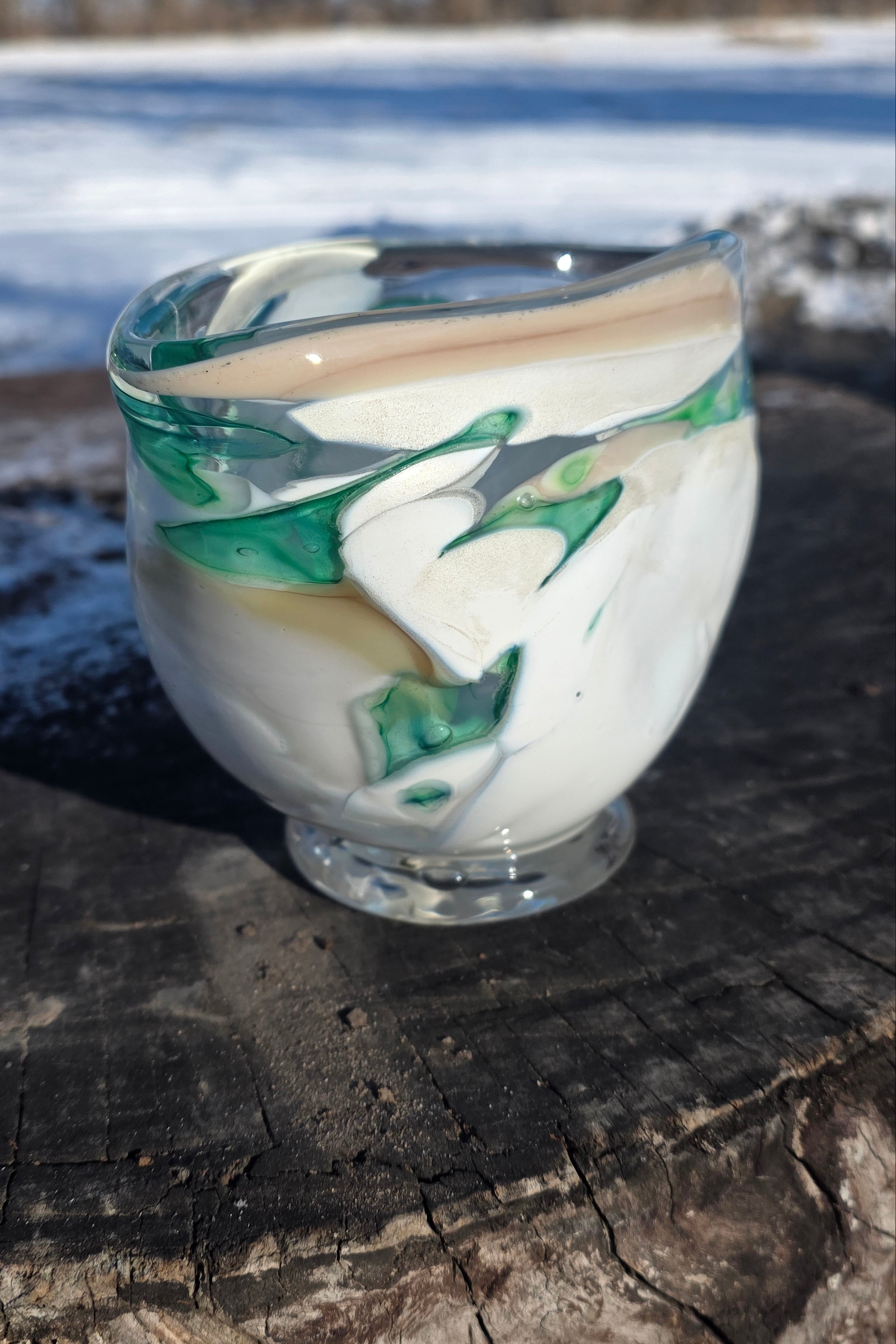 Pinched Green & White