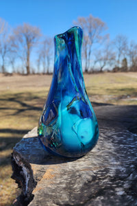 Freeform Blue Bottle Vase