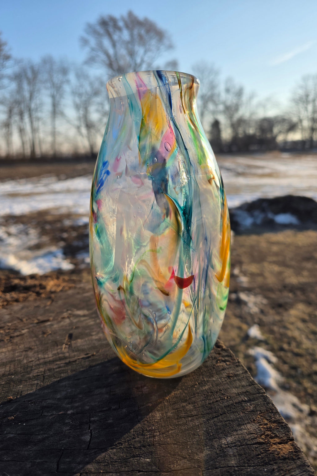 Square Watercolor Milk Jug