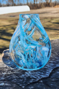 Textured Watercolor Flat Vase