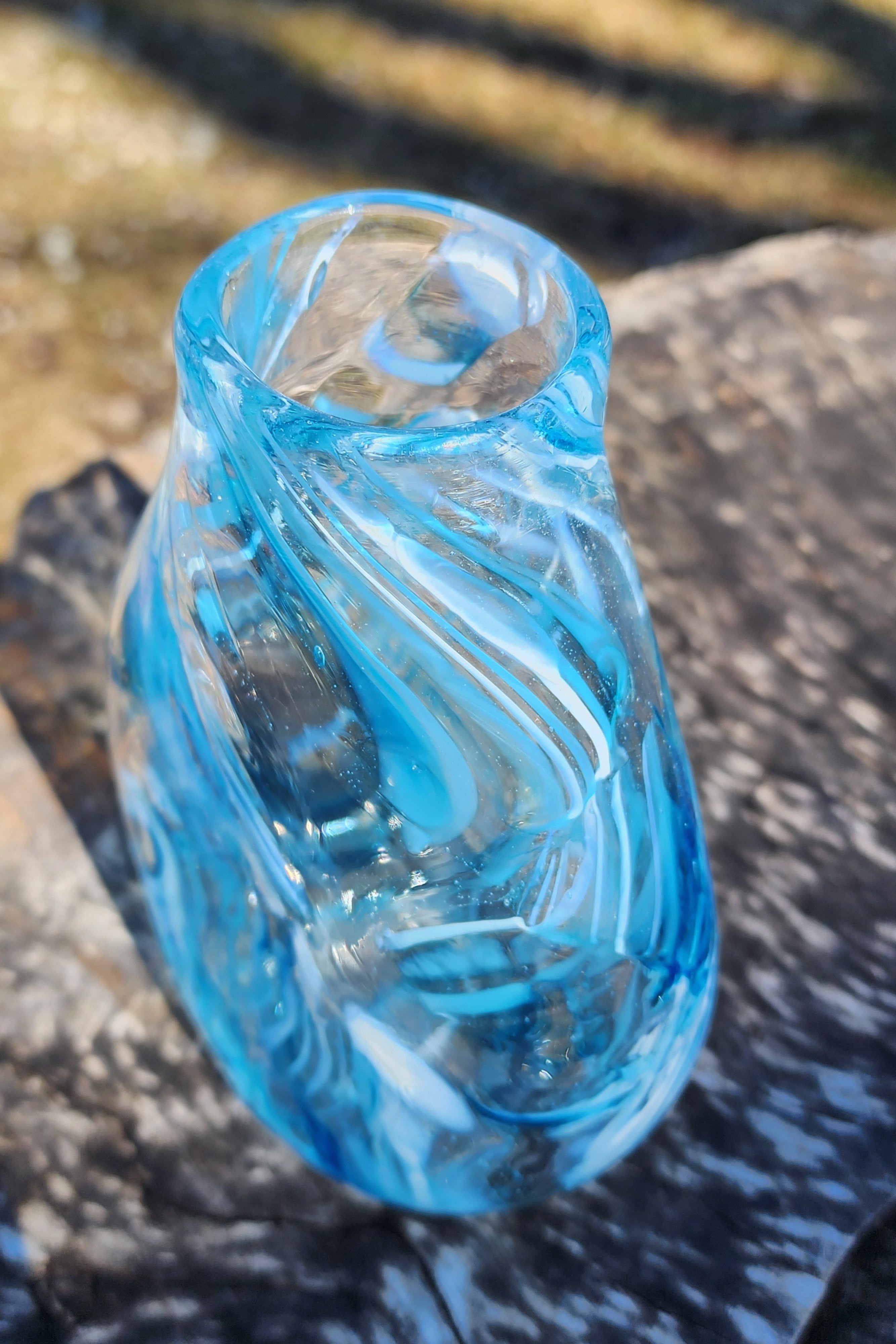 Textured Watercolor Flat Vase