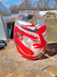Red & White Egg Vase