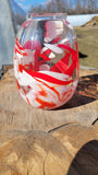 Red & White Egg Vase