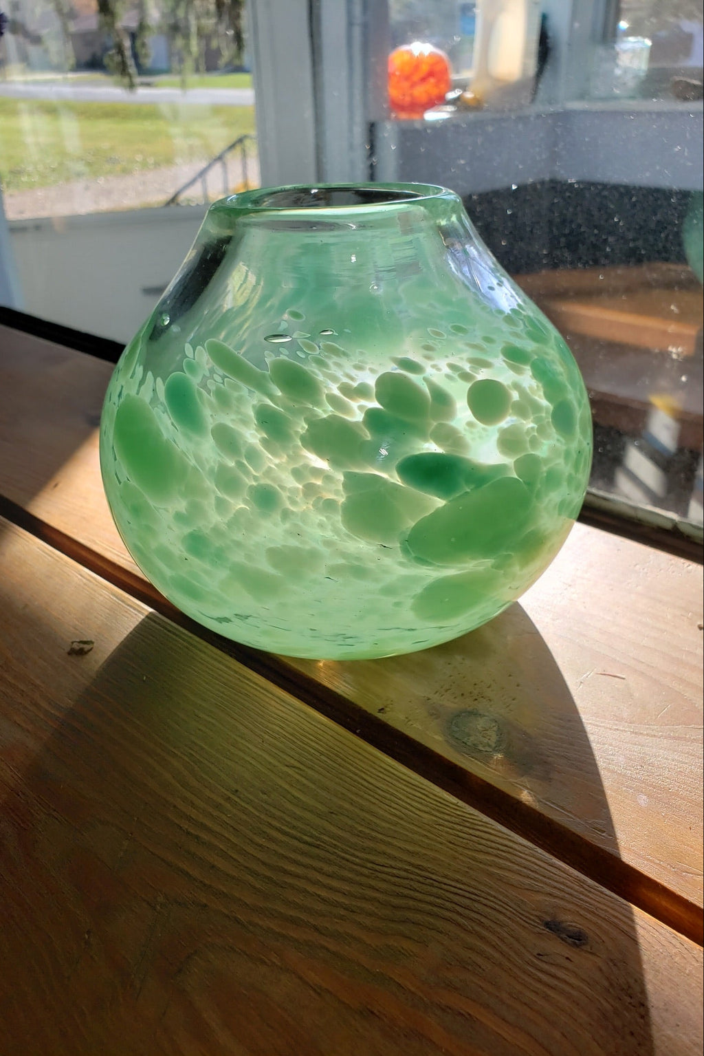 Green Kiva Style Vessel-Glass-Three Sisters Garden