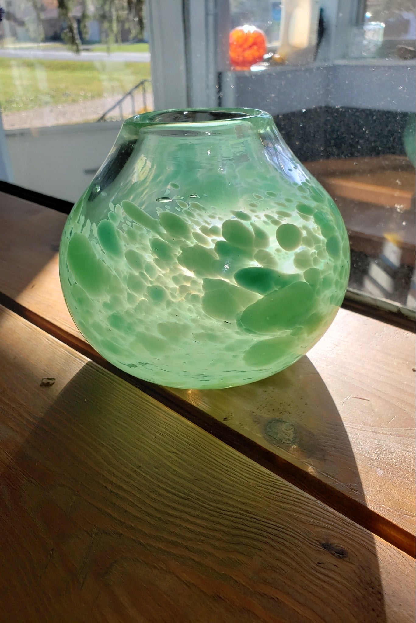 Green Kiva Style Vessel-Glass-Three Sisters Garden